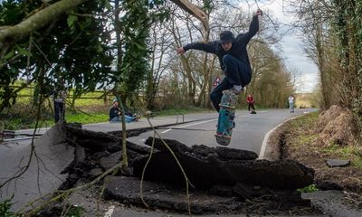 Wiltshire road becomes a skate park after it cracks and buckles
