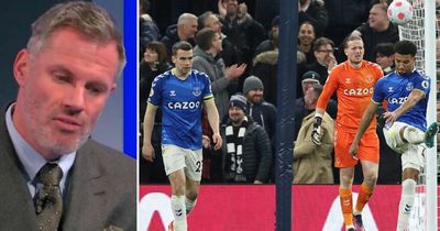 Jamie Carragher takes aim at Everton's "Championship back four" during Tottenham mauling