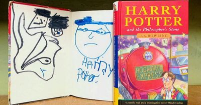 Harry Potter first edition with children's doodles bought for 50p set to fetch thousands at auction