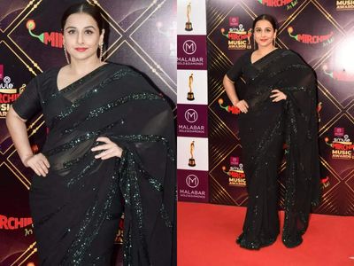 Vidya Balan's love affair with black saris continues