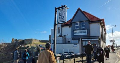 Tynemouth Pub The Gibraltor Rock makes plans for outdoor bar as storm Arwen scaffolding comes down