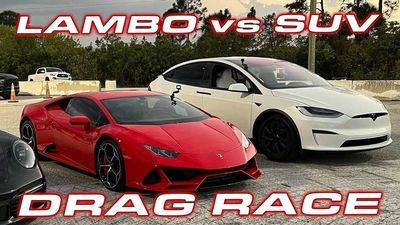 Watch Tesla Model X Plaid Take On Lambo Huracan EVO: Drag Race