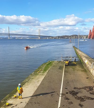 Dozens stranded on island in Firth of Forth are rescued by lifeboat