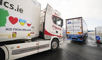 Irish truckers leave for Ukraine with 500 tonnes of aid