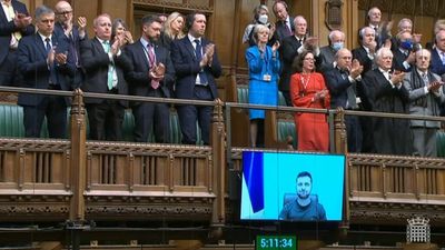 Zelensky echoes Churchill in historic address to U.K. Parliament