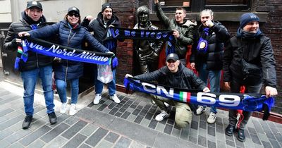 Inter Milan fans descend on Liverpool city centre ahead of Champions League clash