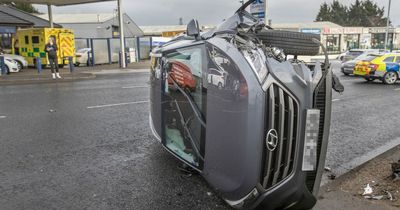 Kennedy Way: Two children taken to hospital after three-vehicle collision in West Belfast