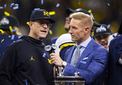 Jim Harbaugh addresses Vikings interview at Michigan press conference