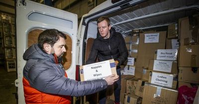 Aid truck prepares to leave Belfast destined for Ukraine