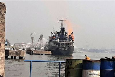 Human remains found after fire on oil tanker berthed in Samut Prakan