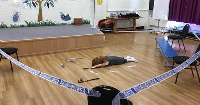 Parents furious at primary school for mocking up grisly child MURDER scene