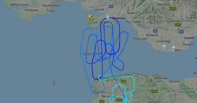 Second jet aircraft spotted flying strange series of loops over Swansea