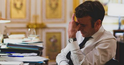 Pictures of French President 'after Vladimir Putin call' have the world worried - but all is not as it seems