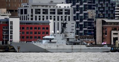 Enormous Royal Navy ship docks at Liverpool's Cruise Terminal