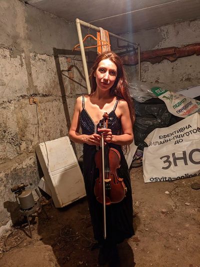 Sheltering from bombs, Ukraine's 'cellar violinist' plays on