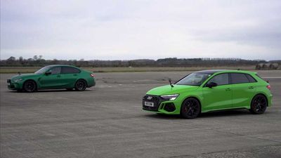 Potent BMW M3 Struggles To Win Against Lighter Audi RS3 In Drag Race