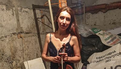 Ukraine’s ‘cellar violinist’ plays on amid bombings