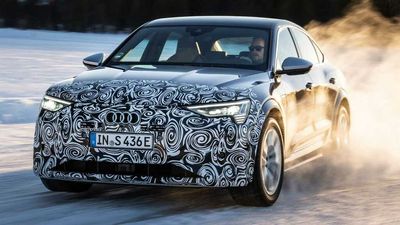 Audi "Spy" Photos Show Facelifted E-Tron S Sportback Playing In Snow