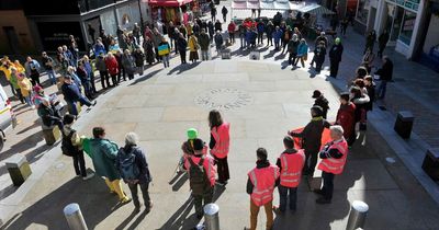 Demonstrators take to Dumfries streets to show their support for Ukraine