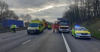 Driver trapped in Land Rover as car overturns in M6 crash