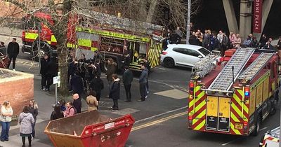 Nottingham city centre building evacuated and road blocked