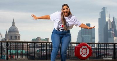 Jacqueline Jossa barefoot walk across Lego in aid of charity