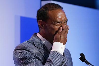 Tiger Woods jokes about losing a bet over crying during emotional Hall of Fame speech