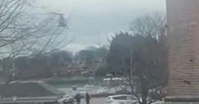 Boris Johnson arrives at Prenton Park in helicopter for investment announcement