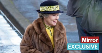 Imelda Staunton wraps up warm as she films the Queen's Russia visit for The Crown