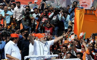 PM Modi begins his two-day Gujarat visit with a massive roadshow