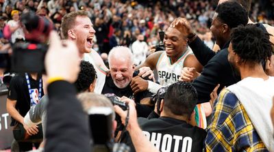 Spurs Players Mob Gregg Popovich in Celebration After Record-Setting Victory