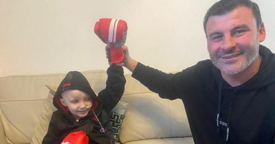 The sweet moment a desperately-ill teen is surprised by his hero Joe Calzaghe