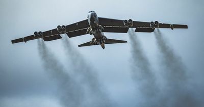 Inside a USAF B-52 bomber cockpit during a mission over Europe - feel the roar