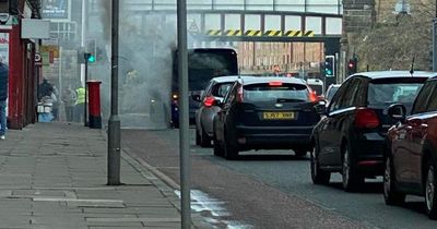 Edinburgh bus goes up in flames in middle of busy city centre road