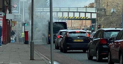 Bus engulfed in smoke after catching fire in Edinburgh as crews race to blaze