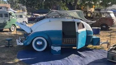 Classic VW Beetle Converted To Teardrop Camper Trailer Is Too Cute