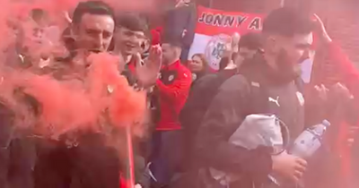 Cliftonville fans line streets to give team big send-off ahead of BetMcLean League Cup final