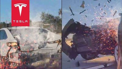 Tesla Model 3 Rear-Ended At Highway Speed, TeslaCam Multi-Car Crash