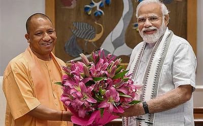 Yogi Adityanath meets PM Modi, Amit Shah in Delhi to discuss U.P. government formation