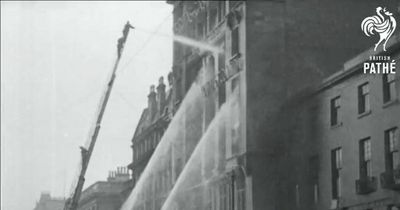 Incredible 1920s footage shows brave firefighters tackling major blaze at Glasgow warehouse