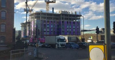 The scale of progress of huge block of flats in Nottingham city centre