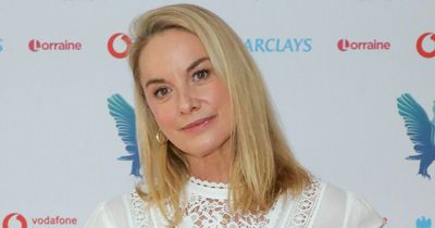 Tamzin Outhwaite says her daughter cries for her biological dad