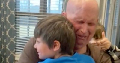 Stroke victim describes 'overwhelming' moment of first two-armed hug with grandsons