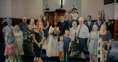 Family unable to attend Scots wedding in New Zealand send life-sized cardboard cutouts for big day