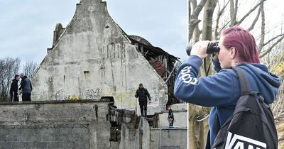 Bomb factory ruins scoured as search party hunts for missing Ayrshire man