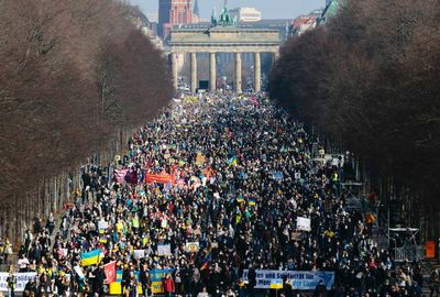 Mass antiwar protests across Europe