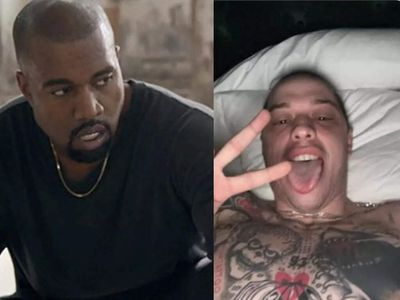 Pete Davidson tells Kanye West he's in bed with Kim Kardashian; rapper claims the texts were sent to 'brag'