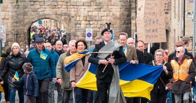 'They want to live in freedom' - Hundreds gather in Alnwick for pro-Ukraine march led by Duke of Northumberland