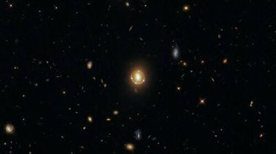 Hubble catches a cosmic illusion predicted by Einstein 86 years ago