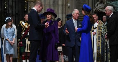 Royals exchange kisses as they arrive at Commonwealth Service without Queen